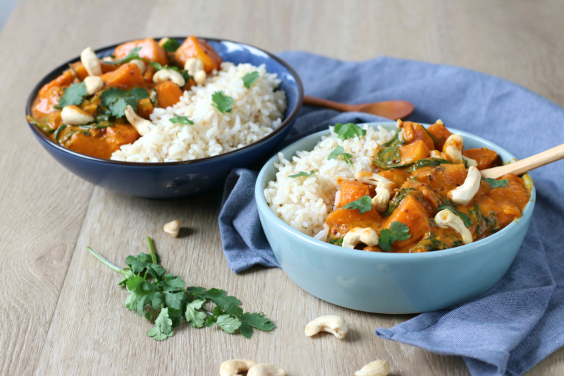 Recept pompoen curry met spinazie www.jaimyskitchen.nl